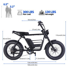 Tracer Verge 20" x 4.0 Wheel 800W Fat Electric Motorbike