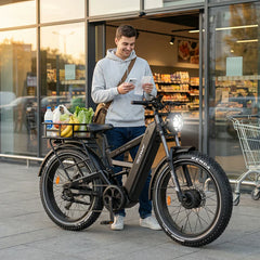 Tesway X9 AWD Electric Mountain Bike with Rear Rack 4000W Dual Motors