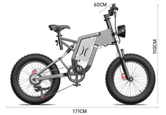 EKX X20 Electric Bike Mountain Moped Ebike 20 Inch Fat Tire 2000W 48V 35AH