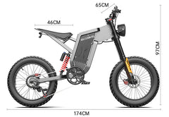 EKX X21 Adults Electric Bike 2000W 48V35AH 55km/h Lithium Battery Snow Electric Motorcycles 20“*4.0 Off Road Tyre Mountain Ebike