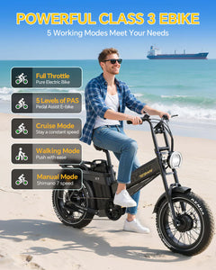 Tesway X7 AWD Step-Over Electric Bike 3600 Dual Motor 200NM Torque