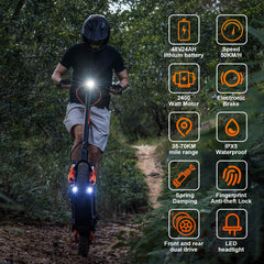 Cunfon RZ1000 Electric Scooter - Dual Motor 2400W, All-Terrain