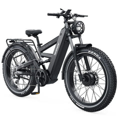 Tesway X9 AWD Electric Mountain Bike with Rear Rack 4000W Dual Motors
