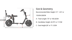 LinksEride X7 2.0 Single Person Golf Scooter - Fat Tire Two Wheel Electric Scooter