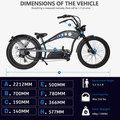 Tracer Chico GT7 750W Stretch Cruiser EBike