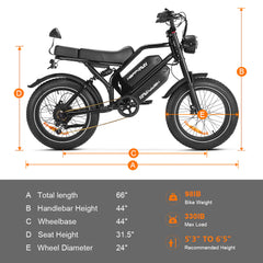 HappyRun G70 2000W Dual Battery Fast Electric Cargo Bike