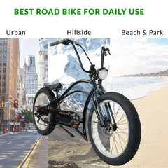 Tracer Tracker DS7 26" 7 Speed Stretch E-Bike with Classic Dual Springer Fork